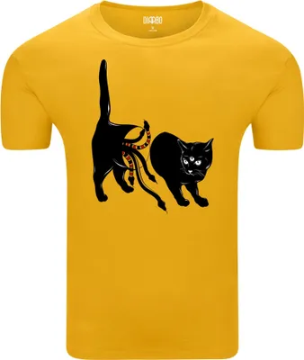 Immagine prodotto di Diarbo T-shirt da uomo con stampa astratta WCat con tre occhi giallo taglia M