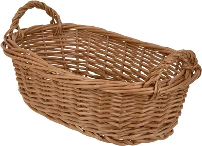 Obrázok produktu pre Oválny prútený kôš s držadlami 28x17x8/12 cm