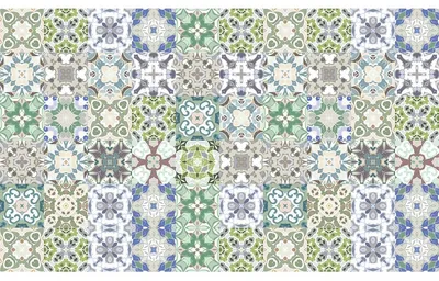Zdjęcie produktu dla Samoprzylepne naklejki na płytki do kuchni i łazienki – 60 naklejek imitujących płytki cementowe – 60 naklejek o wymiarach 20 x 20 cm