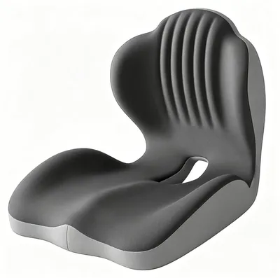 Sitzkissen L-Form 40x44x37 cm mit Lendenstütze, dunkelgrau