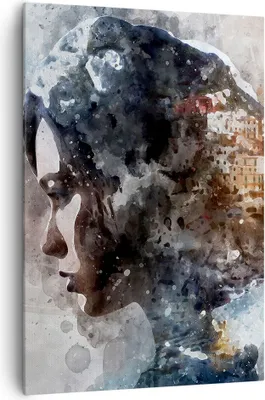 Produktbild von Bild auf Leinwand - Leinwandbild - Einteilig - Frau Abstraktion - 70x100cm - Wand Bild - Wanddeko - Wandbilder - Leinwanddruck - Wanddekoration - Leinwand bilder - Wandbild - PA70x100-3956