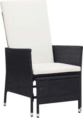Zdjęcie produktu dla VidaXL 310228, Taras, Obite siedzisko, Poliester, Technorattan, Stal, Kremowy, Biały, 620 mm, 1310 mm