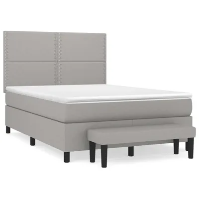 Produktbild von vidaXL Boxspringbett mit Matratze Hellgrau 140x200 cm Stoff