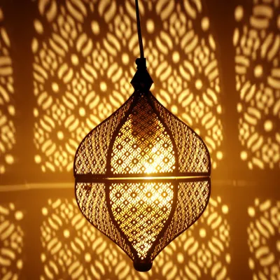 Zdjęcie produktu dla Lamilami Grey | Orientalna metalowa lampa wisząca 31cm