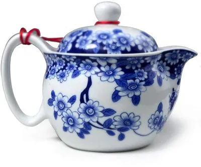 Zdjęcie produktu dla Czajniczek porcelanowy – 350 ml – niebieski – z sitkiem