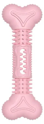 Zdjęcie produktu dla Zabawka dla psa, kość, zabawka do żucia, wykonana z gumy TPR, różowa, 14,5 cm