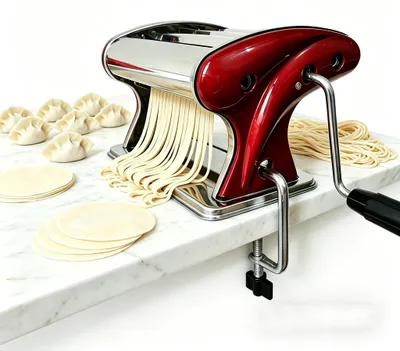 Immagine prodotto di Macchina per pasta fresca manuale - Realizzatrice di spaghetti con tagliatrici da 2 mm e 4 mm