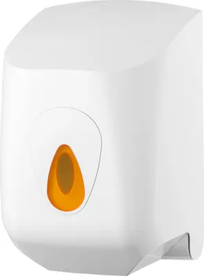 Produktbild von PlastiQline Putzrollenspender MIDI - Farbfenster orange - Handtuchrollenspender
