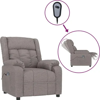 Obrázek produktu pro Elektrické polohovací křeslo taupe textil