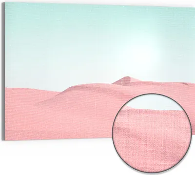 Produktbild von DEQORI Hybrid Leinwand Bild 90x60 cm 'Rosige Stille' Wandbild Glas flach modern