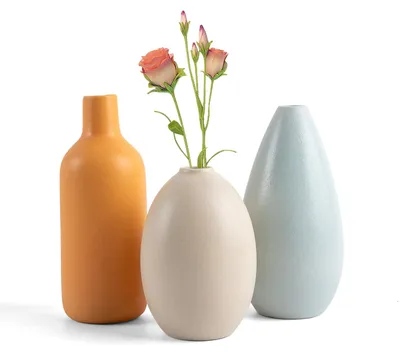 Keramikvasen-Set, 3er-Set, minimalistisch, für Trockenblumen, Wohnzimmer