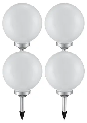Produktbild von 4er Set LED Solarleuchte, Kugel weiß, H 65 cm
