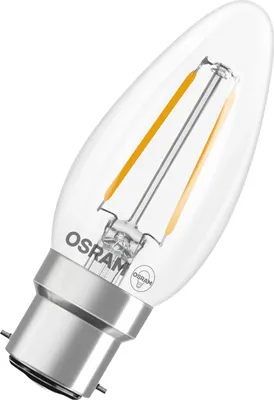 Obrázek produktu pro OSRAM LED Retrofit CLASSIC B ve tvaru B, LED žárovka, sklo, čirá, 1,8 W, 250 lm, 2700 K, CRI 80