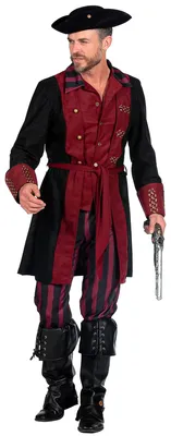Image de Tenue de pirate bordeaux pour hommes Taille : S