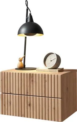 Produktbild von Nachtkommode >TABONI< Wandmontage, 2 Schubladen, Artisan Eiche Nachbildung - 42x28x30cm (BxHxT)