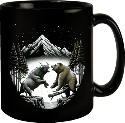 Produktbild von Börsianer Geschenk Tasse schwarz in Schwarz
