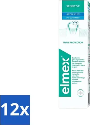 Produktbild von Elmex - Zahnpasta - Sensitive Whitening - Dreifachschutz - 75 ml - Vorteilspack - 12 Stücke