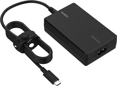 Produktbild von Belkin, GaN USB-C 100W Ladegerät für Laptop und MacBook, Schwarz