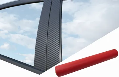 Produktbild von 6x PREMIUM A B C Säule Tür Leisten Auto Folie Set Rot Matt für viele Fahrzeuge