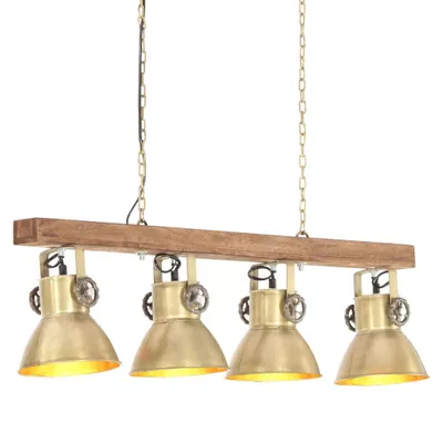 Produktbild von The Living Store Deckenlampe Industriestil Messing E27 Mangoholz
