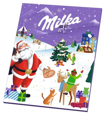 Produktbild von Milka Adventskalender Alpenmilchschokolade und Geleefiguren 90g