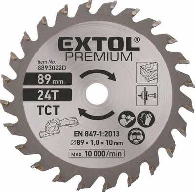 Zdjęcie produktu dla Brzeszczot EXTOL PREMIUM z ostrzami SK, ⌀89x1.0x10mm, 24T
