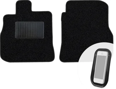 Produktbild von moto-MOLTICO Vorne Fußmatten Auto Velours Autoteppiche Schwarz Automatten Set 2-teilig passend für Mitsubishi Eclipse 2006-2011