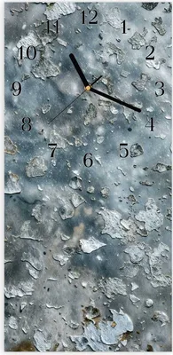 Produktbild von Wanduhr aus Glas mit Motiv Abblätternde Farbe- 30 x 60 cm - inkl. Aufhängesystem