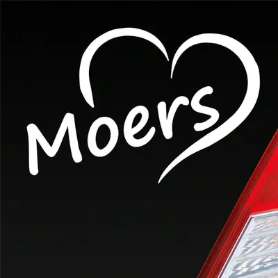 Produktbild von Auto Aufkleber Moers Herz Stadt City Love Liebe Heimat 12,5x8 cm Weiss Glanz Sticker Heckscheibenaufkleber