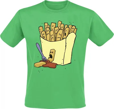 Produktbild von Food T-Shirt Herren Frittis grün 3XL