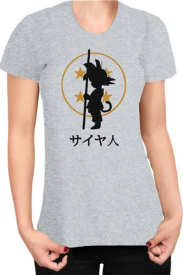 Produktbild von Damen T-Shirt Dragon Anime Manga Ball Z Goku Ball, Lady XS / Grau