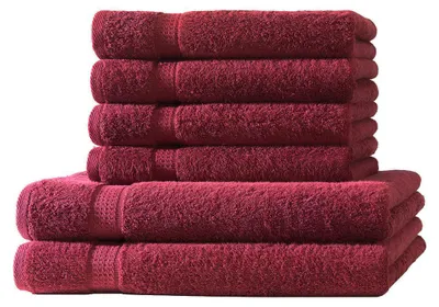 Produktbild von 6 tlg. Handtuch Set - Bordeaux - 500g/m² - 2 Duschtuch 4 Handtuch - 100% Baumwolle
