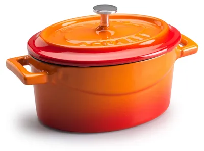 Zdjęcie produktu dla Garnek Agnelli Slowcook, ovalny, z dwoma uchwytami, wykonany z żeliwa, pojemność 4,8 litra