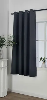 Verdunkelungsvorhang mit Ösen, 175x145 cm, dunkelgrau, 100% Verdunkelung