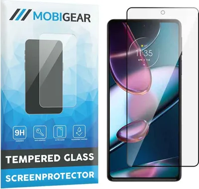 Produktbild von Mobigear Premium  Motorola Edge 30 Pro Panzerglas Gehärtetes Glas Displayschutz - Hüllenfreundlich - Schwarz