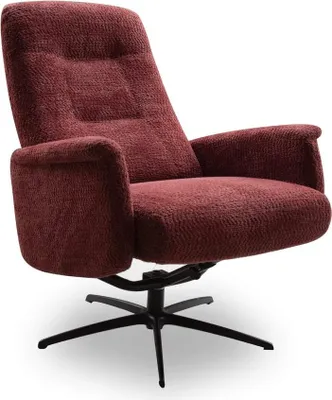 Produktbild von Sessel Wyatt mit Drehfuß aus Stahl Kuschelbezug Rot Drehsessel