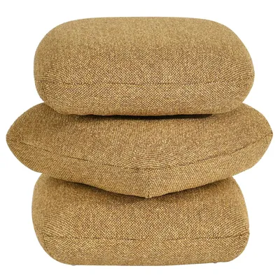 Image de Duhome Pouf en bouclette Pouf rembourré pivotant à 360° Ottoman moderne Tabouret de pied pour salon chambre couloir, jaune