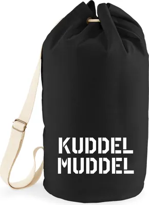 Produktbild von Huuraa Seesack Kuddelmuddel Schriftzug 20 Liter Black Baumwolle Rucksack Geschenkidee