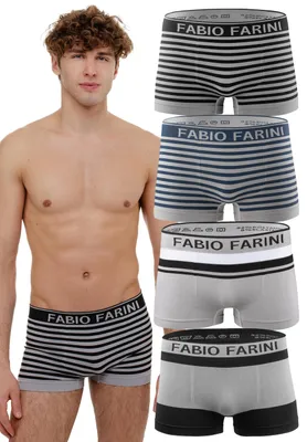 Produktbild von Fabio Farini - 4 Stück Herren Unterhosen - Männer Retroshorts aus weicher Microfaser im sportlichen Look mit Logoschriftzug
