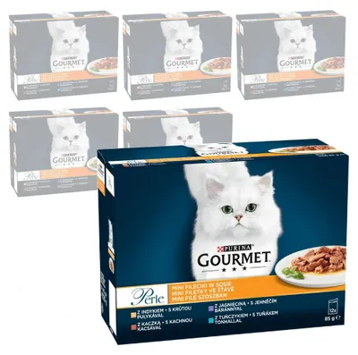 Zdjęcie produktu dla Purina Gourmet Perle Mix 4 Smaki 72x85g Mokra Karma Dla Kota Mini Fileciki w Sosie