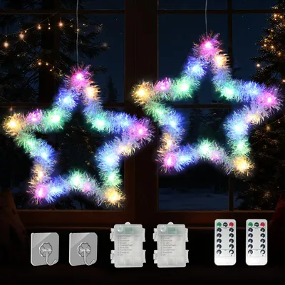 Immagine prodotto di Decorazioni natalizie per finestre, illuminate e colorate