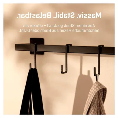 Produktbild von 6x GARD Haken - S-Haken Schwarz Metall 30 x 100 mm - Haken für Kleiderstangen - Garderobenhaken zum Einhängen - Kleiderhaken für Stangen - Haken für Garderobe, Küchenhaken