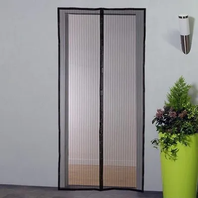 Zdjęcie produktu dla Moskitiera Magnetyczna do Drzwi, 220 cm x 100 cm, Poliester Czarny, Pełne Magnetyczne Zamknięcie