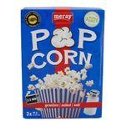 Meray Salz Popcorn für Mikrowelle – 3x90g Beutel, leckerer Snack mit 100% Sonnenblumenöl, GMO-frei