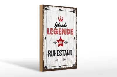 Produktbild von Holzschild Spruch Lebende legende im Ruhestand 20x30cm