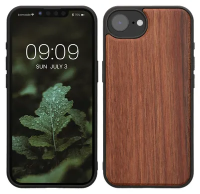 Produktbild von kwmobile Handyhülle für Apple iPhone 17e / iPhone 16e Hülle Holz - Case mit TPU Bumper - Stoßfestes Hardcase - Schutzhülle Cover in Natur