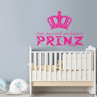Produktbild von Wandtattoo - Wandaufkleber - Wandtattoo "Kuschel Prinz" - 78cm x 58cm pink - Dekoration Küche Wohnzimmer Wand