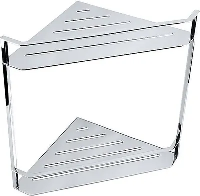 Produktbild von BYTRO Doppeleckseifenkorb Edelstahl Chrom poliert 205x340x365 mm für Bad & WC >> zum Bohren