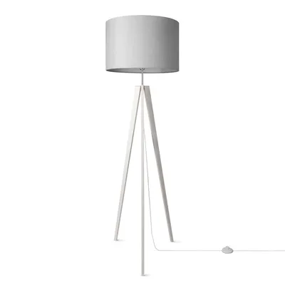 Produktbild von Tischleuchte Dreibein Nachttischlampe Stehlampe E27 Stoff Lampenschirm Uni