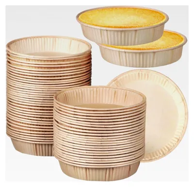 Produktbild von 100 Stück Mini-Tarteformen aus Papier, fettabweisend und antihaftbeschichtet, runde kleine Kuchenformen für Backofen und Mikrowelle, geeignet für Törtchen, Quiches, Desserts und Muffins